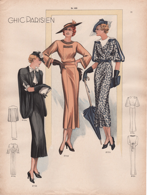 Chic Paris fashion prints from 1936